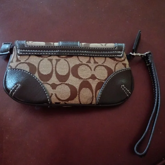 Coach Brown Leather Wristlet Clutch - Picture 2 of 10